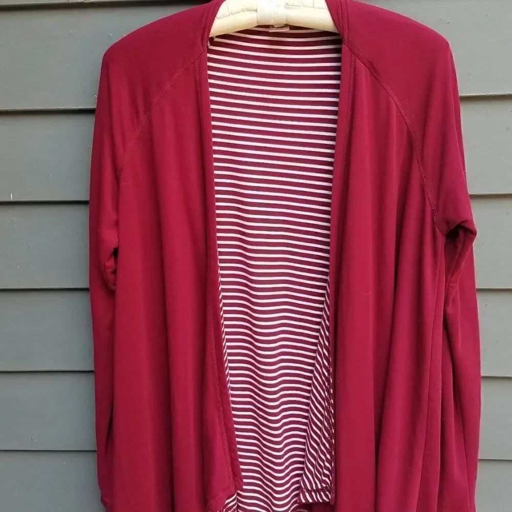 Hawthorne Deep Red Open Front Cardigan Size Medium - Picture 4 of 8